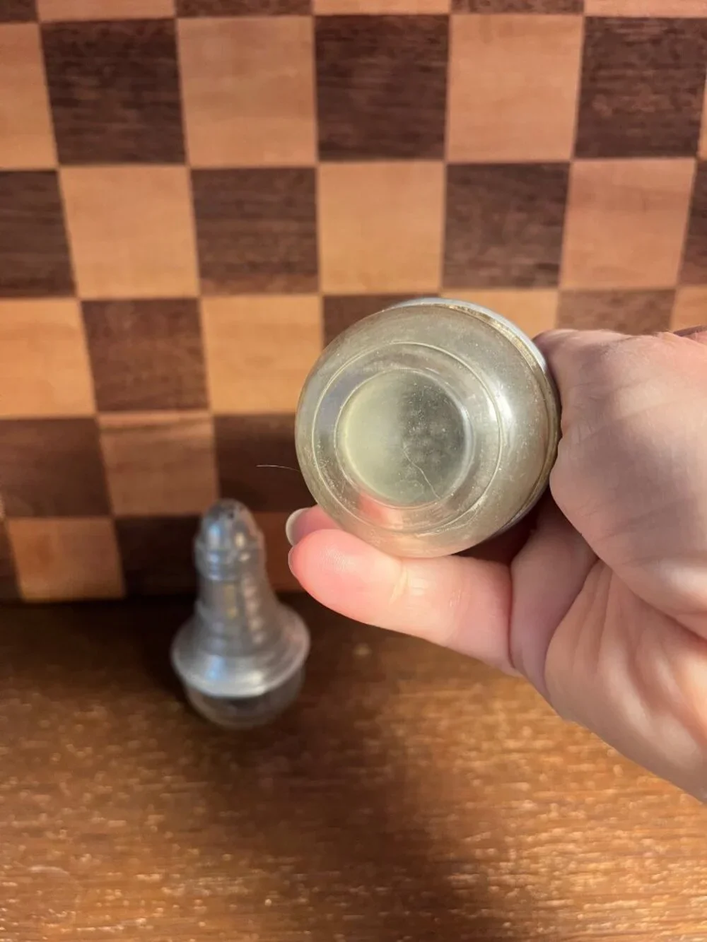MCM Glass and Aluminum Salt and Pepper Shakers